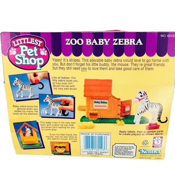 Vintage Kenner Littlest Pet Shop Zoo Baby Nursery Zebra - Picture 2 of 3